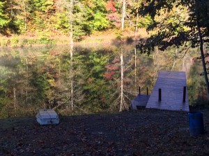 2015_Hidden Lake_October 17_Boat and Big Dock, mirror on lake